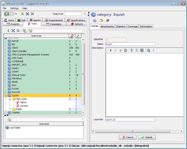 Create a dedicated category for Squish tests and create two tests